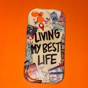 Cream Artistic iPhone Case with Doodle Design